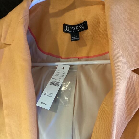 J Crew Helena in stretch linen blend Costal sunset bright orange Size 2 - Picture 13 of 16